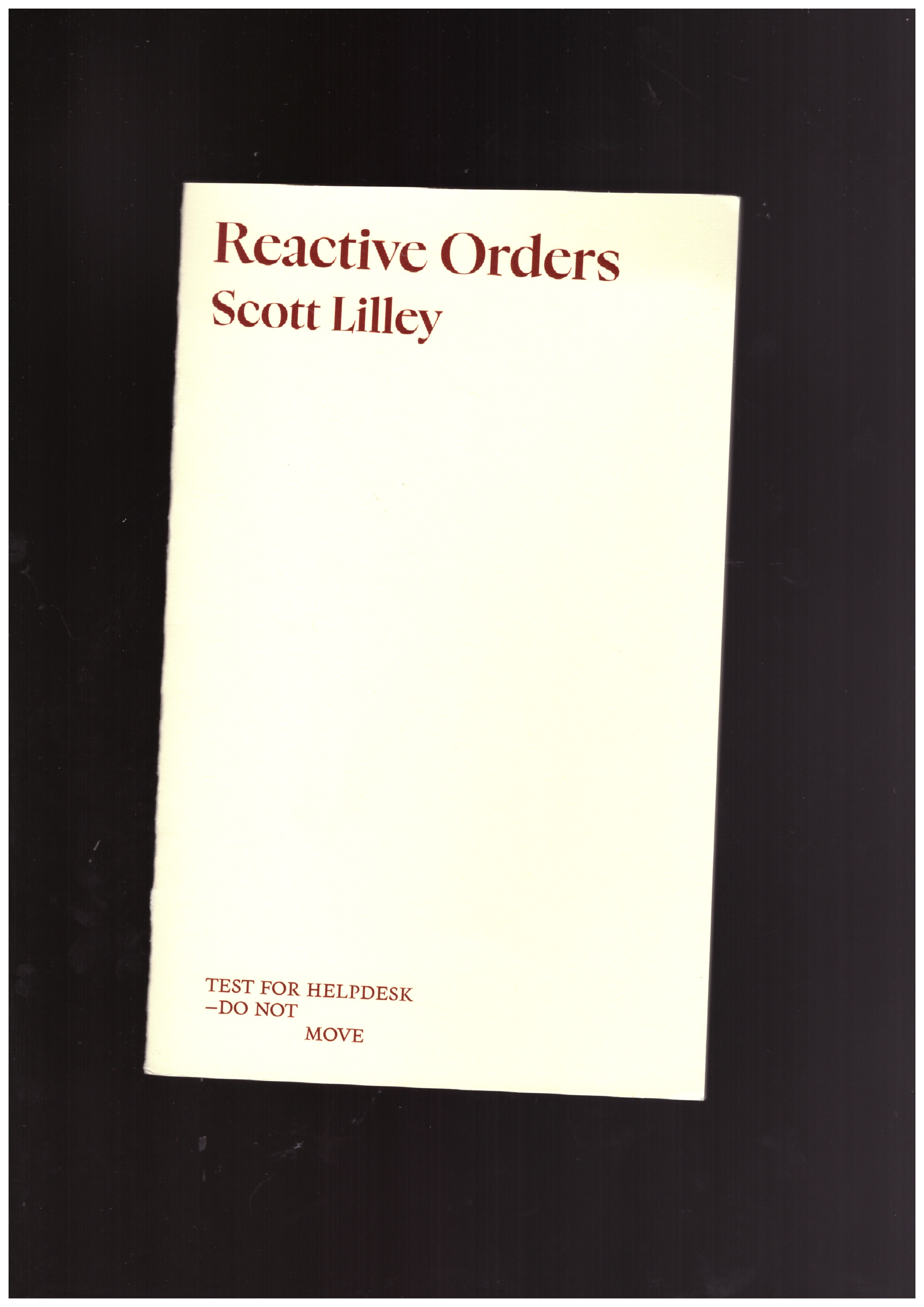 LILLEY, Scott - Reactive Orders